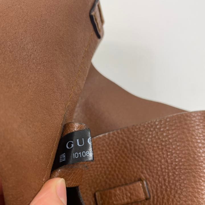 GUCCI グッチ 大判レザートートバッグ シボ革