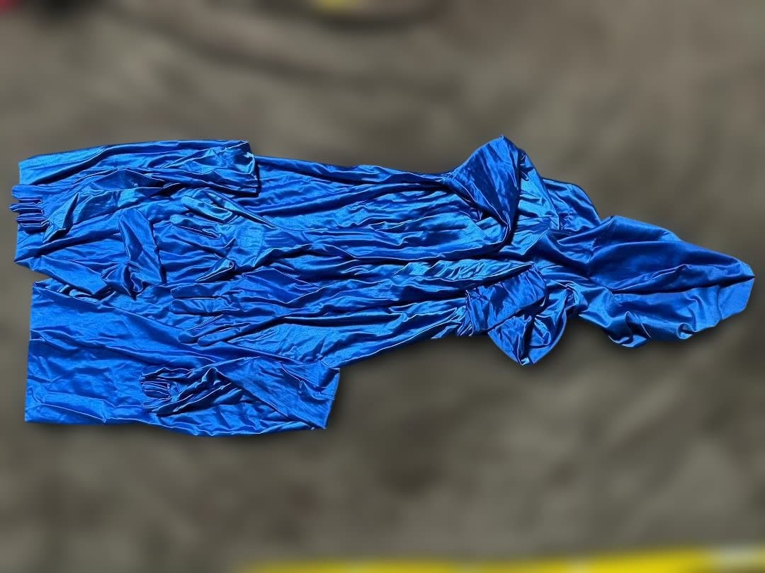 ツルスベゼンタイ ブルー 足指＋Pケース 全身タイツ Wコンシールファスナー