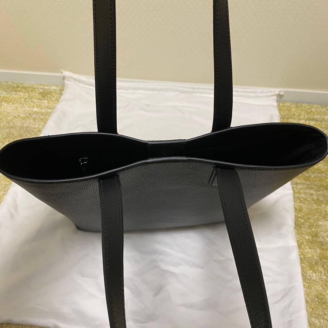 aucentic イタリアンレザー カジュアル トート ミディアム ブラック