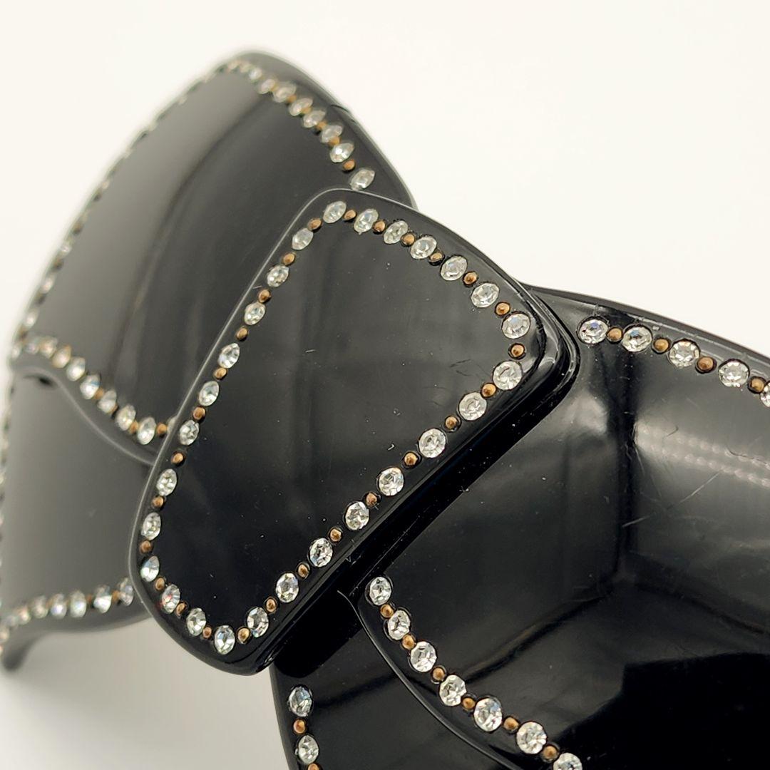 ★ALEXANDRE DE PARIS★ バレッタ リボン ストーン ブラック