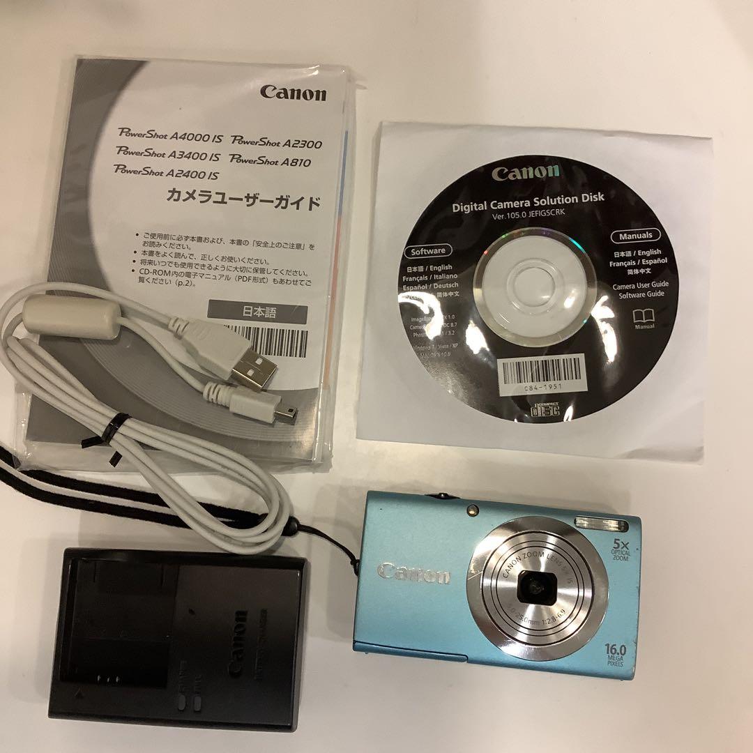Canon PowerShot A2400 IS ブルーコンパクトデジタルカメラ