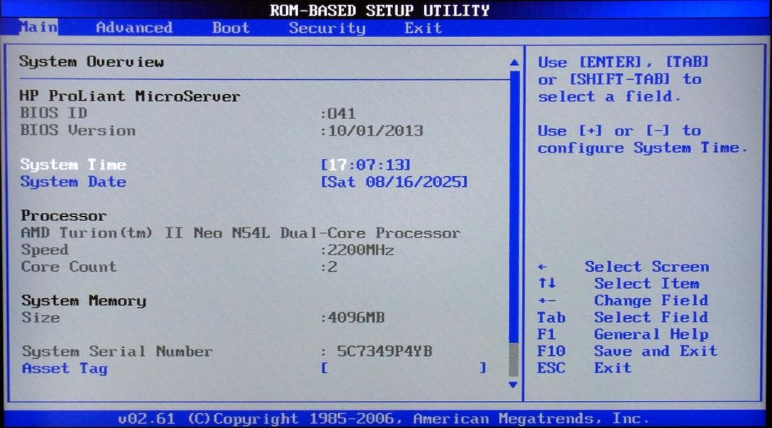 【美品】HP ProLiant MicroServer N54L(NAS向き)