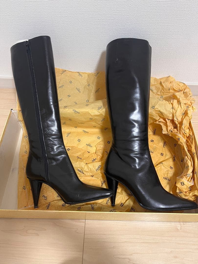 FENDI フェンディ　黒　ブラック　ロングブーツ　6.5