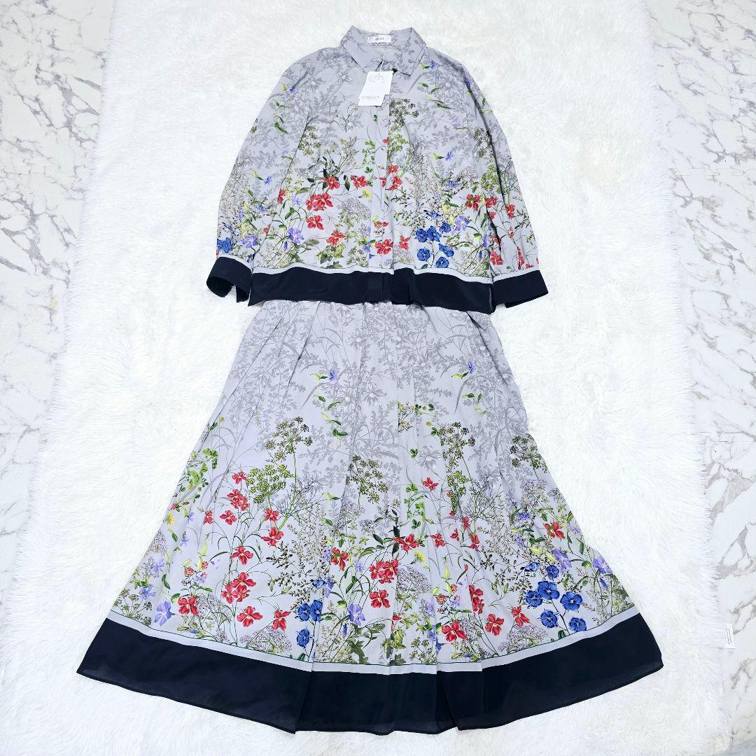 新品タグ付き✨PINORE セットアップ ブラウス マキシ丈スカート 花柄 L