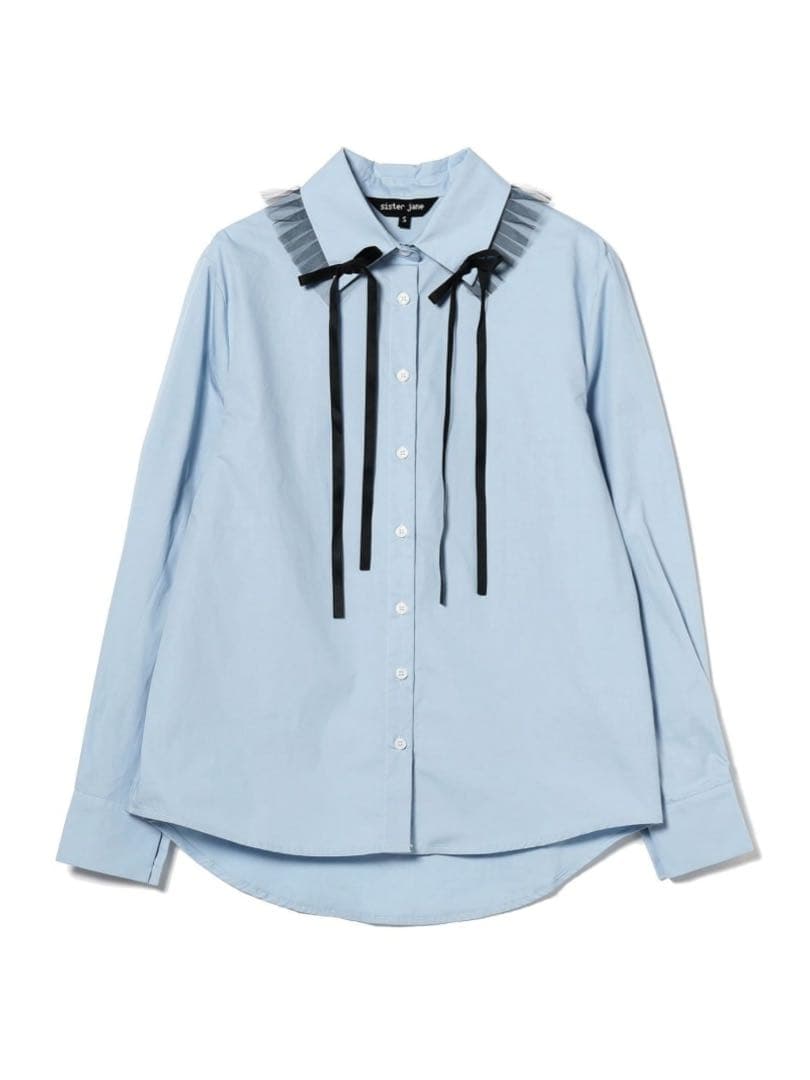【sister jane】 チュール リボン シャツ ブラウス S