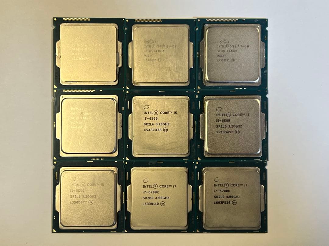 Intel Core i7-6700K 2個, i5-6500 3個 他 計9個