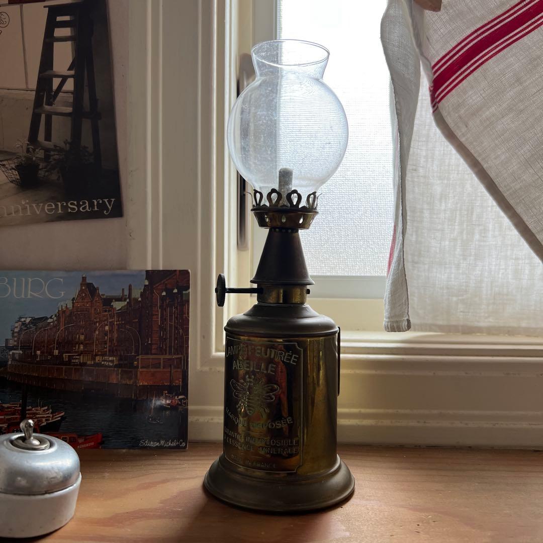 フランスの古いオイルランプ ヴィンテージ アンティーク