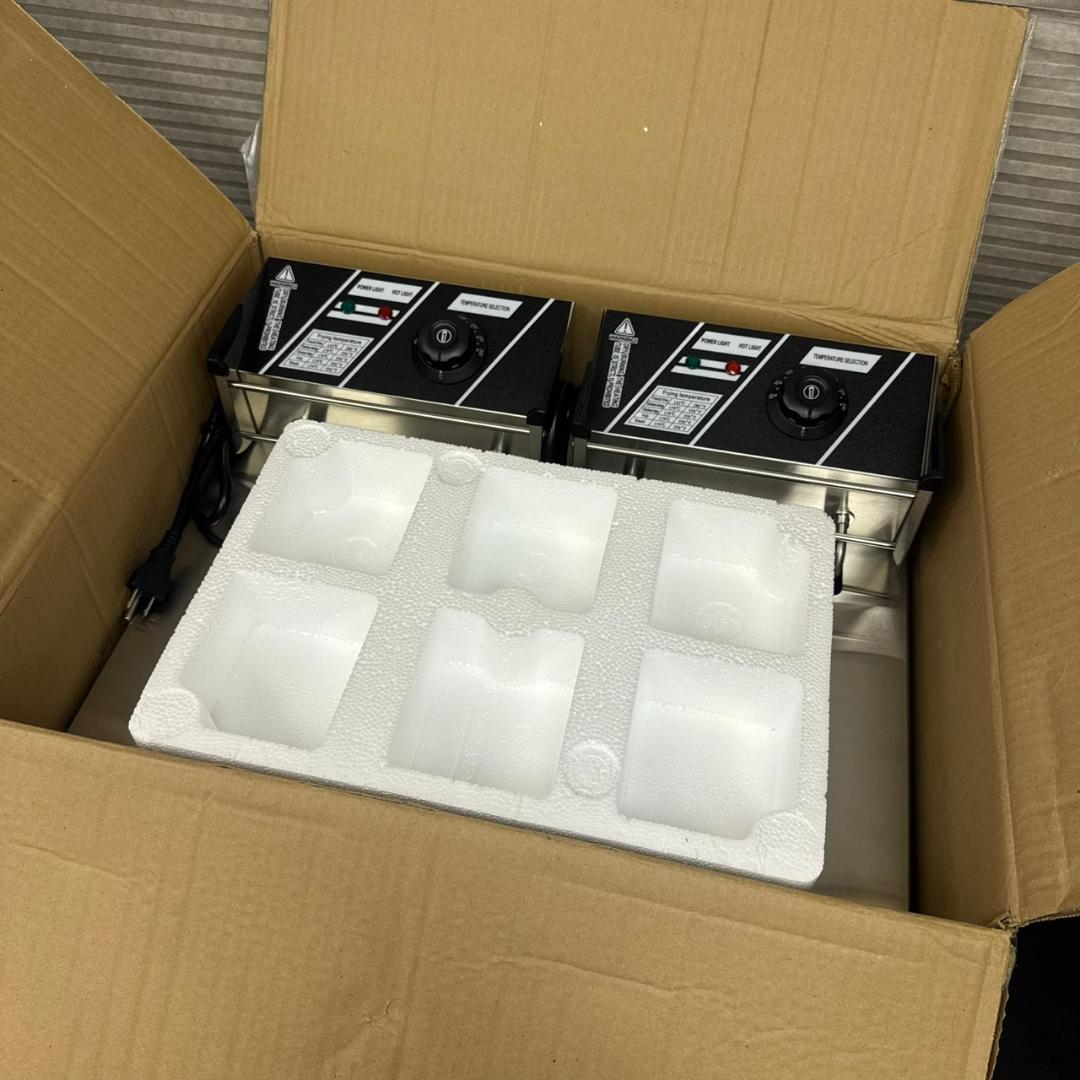 ☆未使用　業務用電気フライヤー　SA020Q　二槽式 12L 大容量　温度調整付