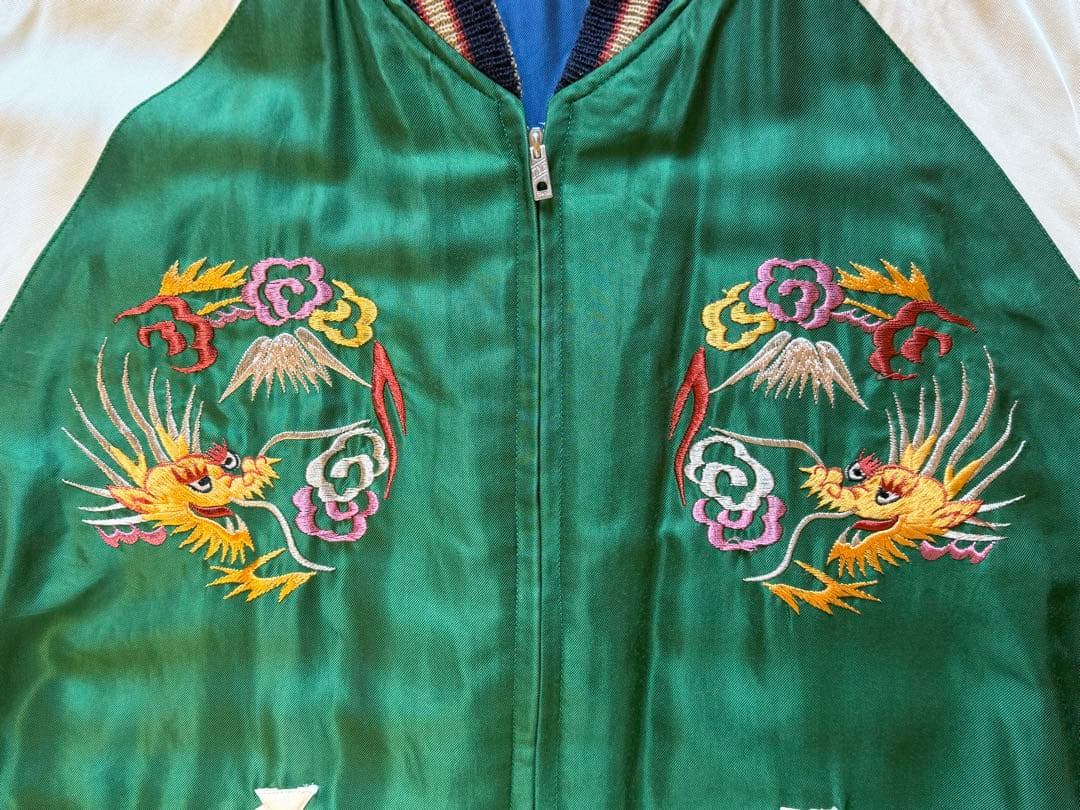 ★美品！テーラー東洋 ファイティングコックス×日本地図 リバーシブルスカジャンL