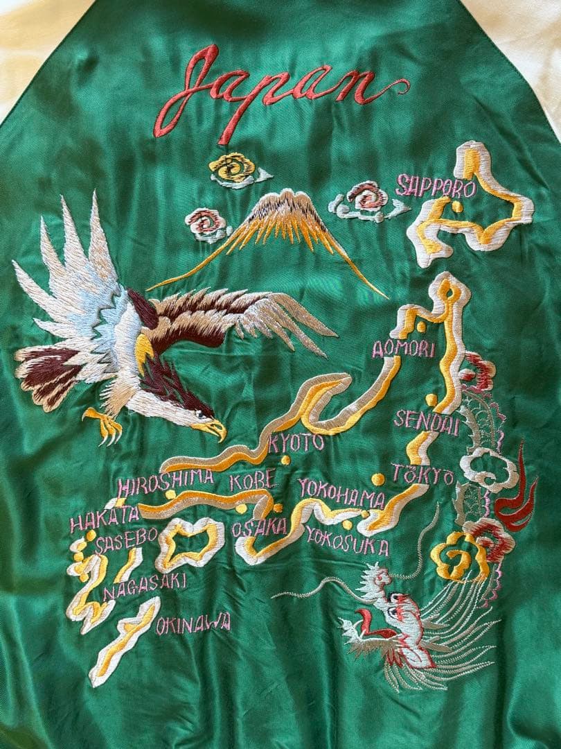 ★美品！テーラー東洋 ファイティングコックス×日本地図 リバーシブルスカジャンL