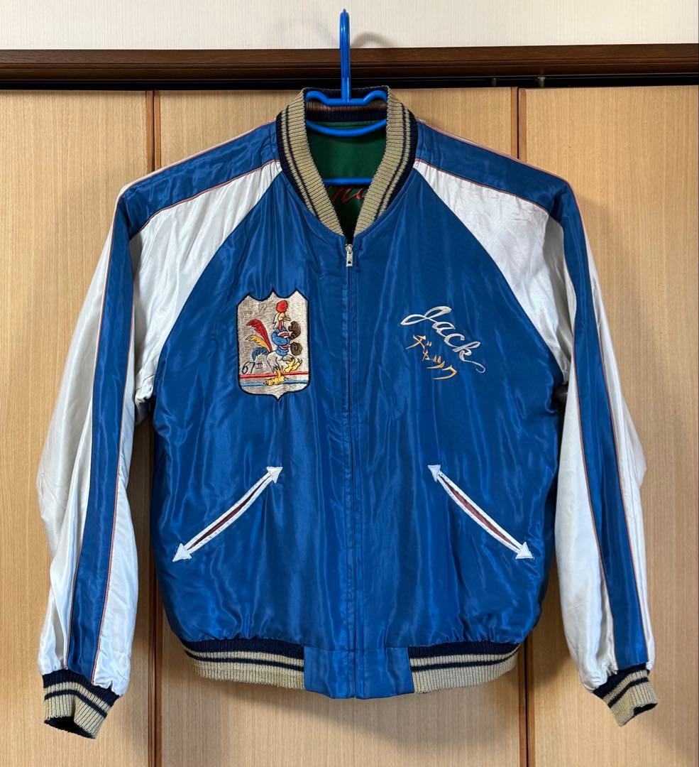 ★美品！テーラー東洋 ファイティングコックス×日本地図 リバーシブルスカジャンL