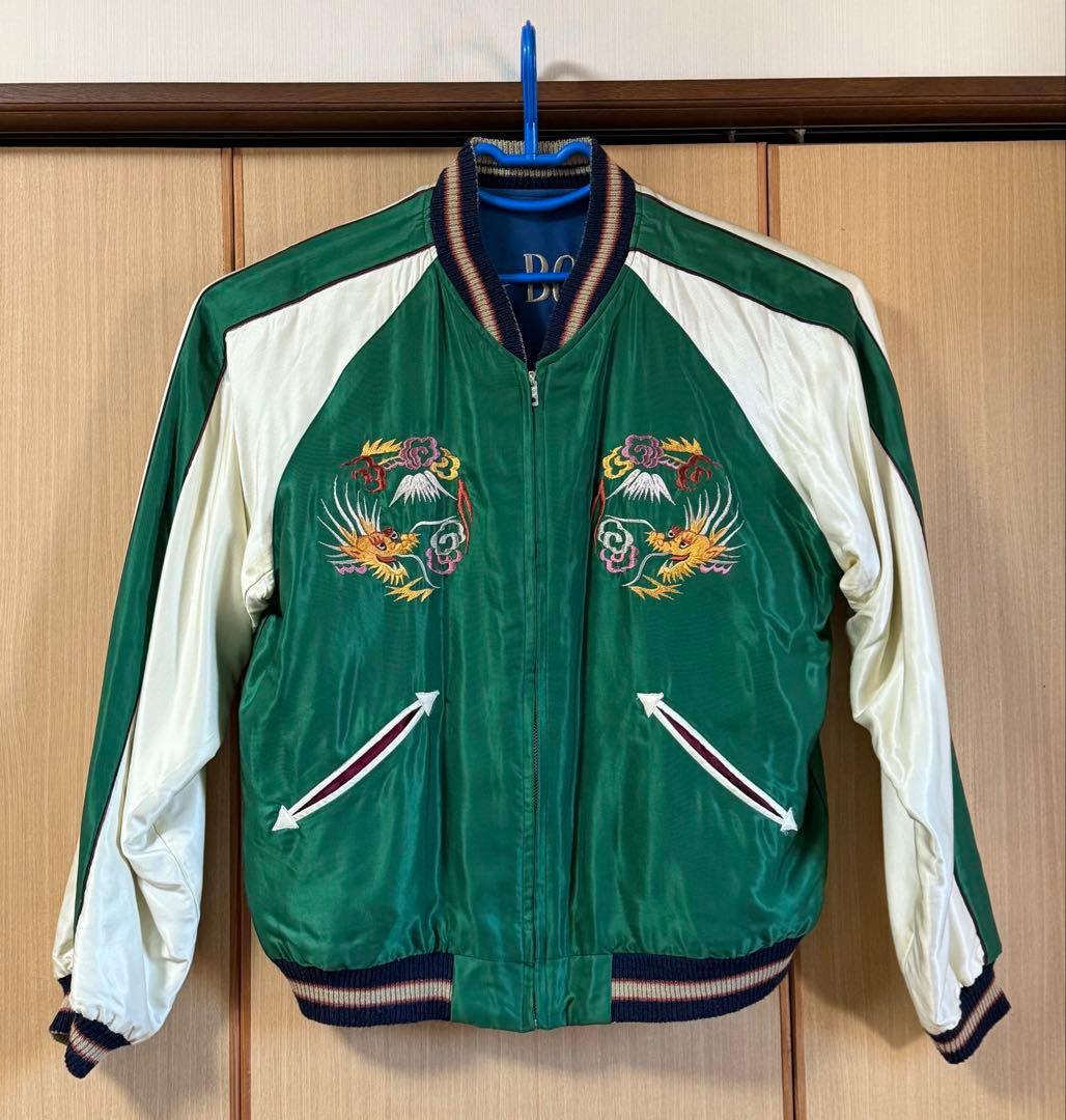 ★美品！テーラー東洋 ファイティングコックス×日本地図 リバーシブルスカジャンL