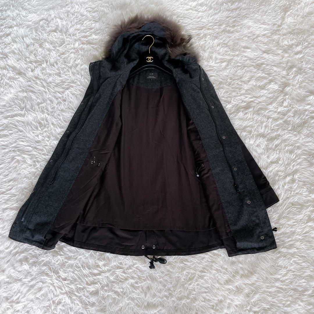 美品✨希少【23区】4way ダウンライナー モッズコート ファーフード 黒40