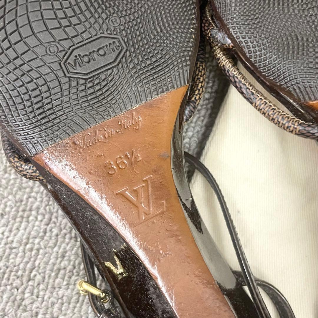 ルイヴィトン　サンダル　ダミエ　36/5 23.5 靴底補修済 滑り止め加工