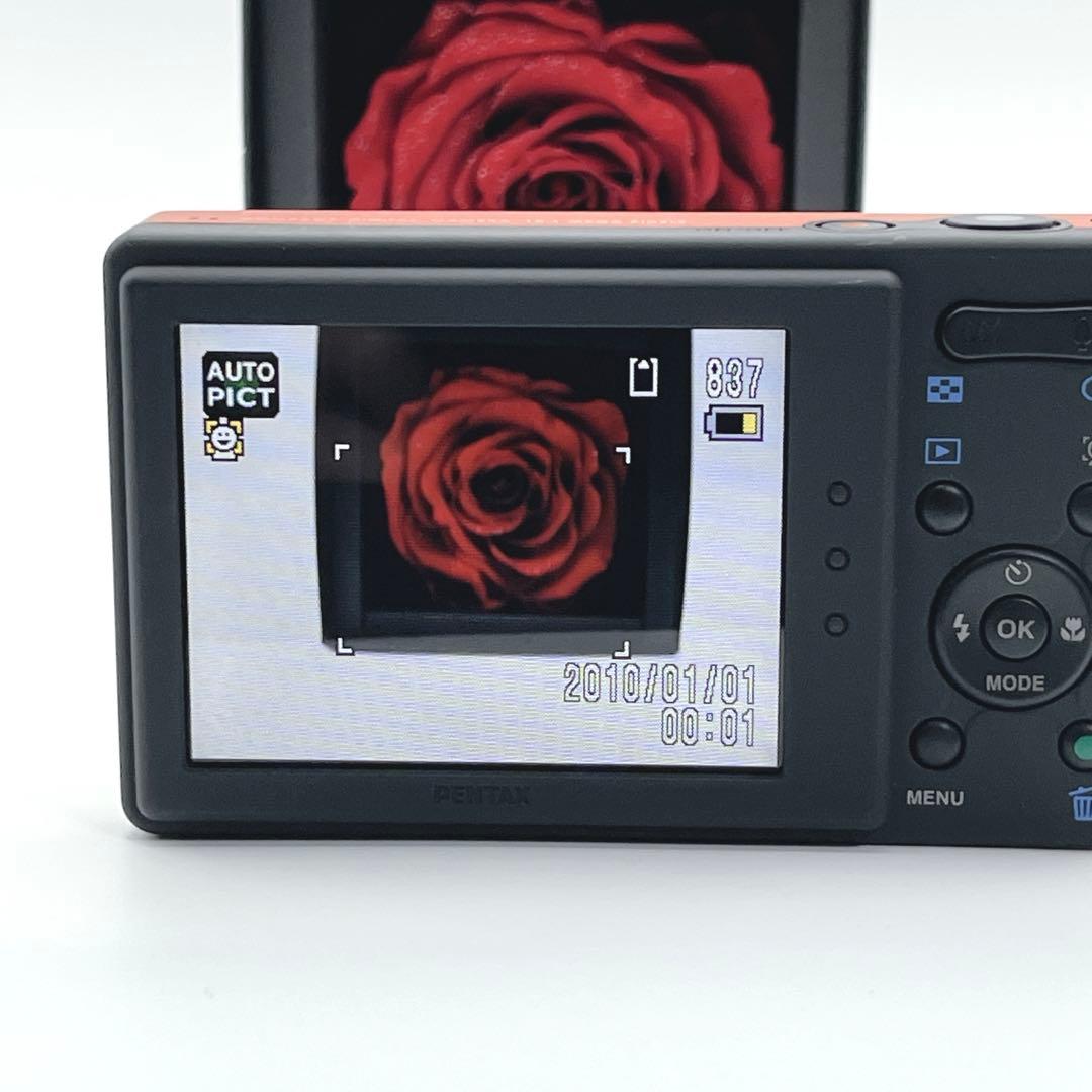極美品 PENTAX Optio H90 オレンジ シルバー　可愛すぎるコンデジ