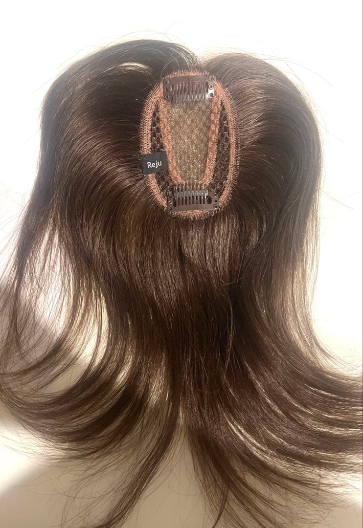Reju リージュ 部分ウィッグ 人毛100% かつら 栗色 茶色 20cm