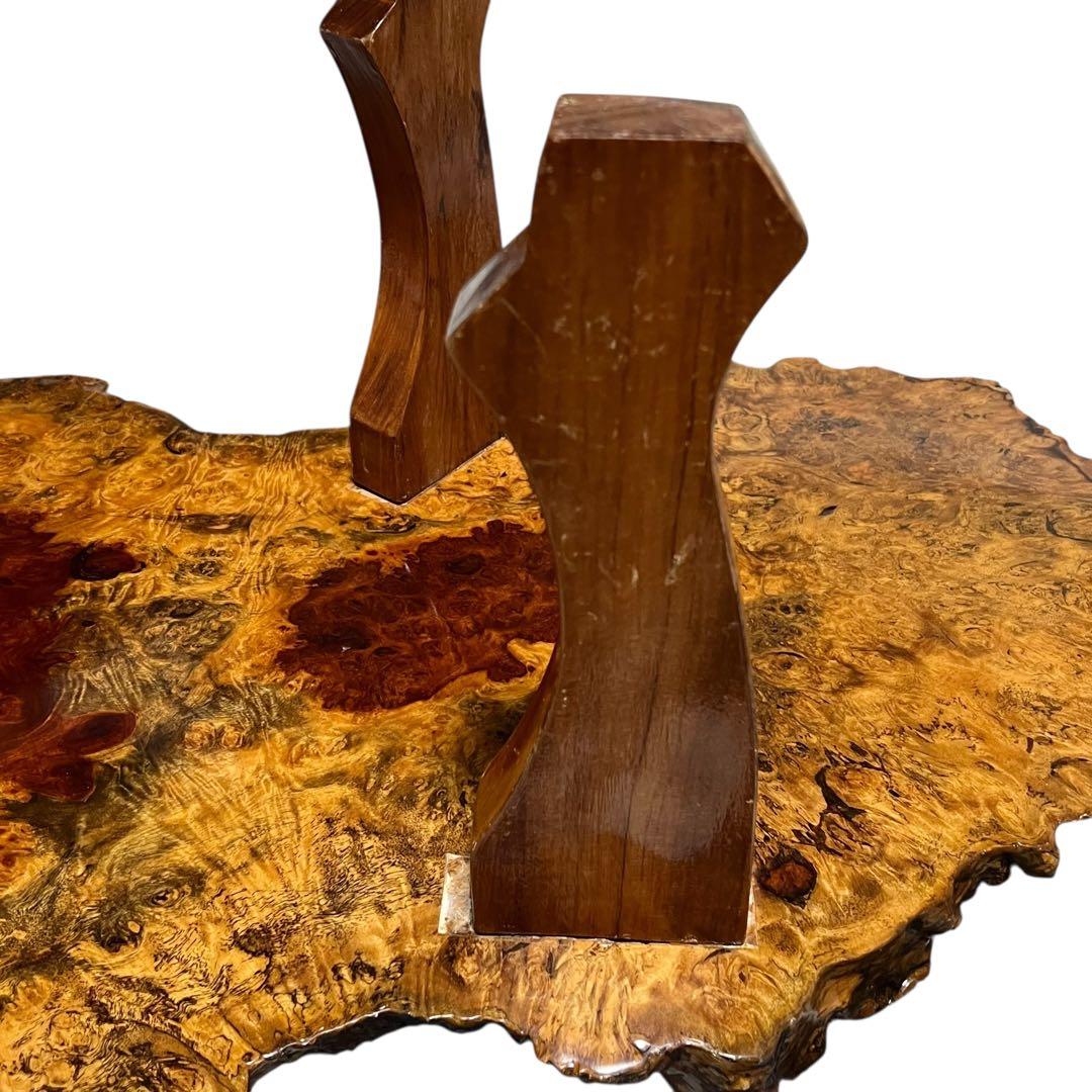 天然木　花梨　一枚板　輪切　瘤　瘤杢　玉杢 総無垢　花台　座卓　ローテーブル