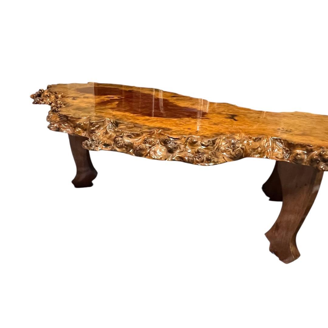 天然木　花梨　一枚板　輪切　瘤　瘤杢　玉杢 総無垢　花台　座卓　ローテーブル