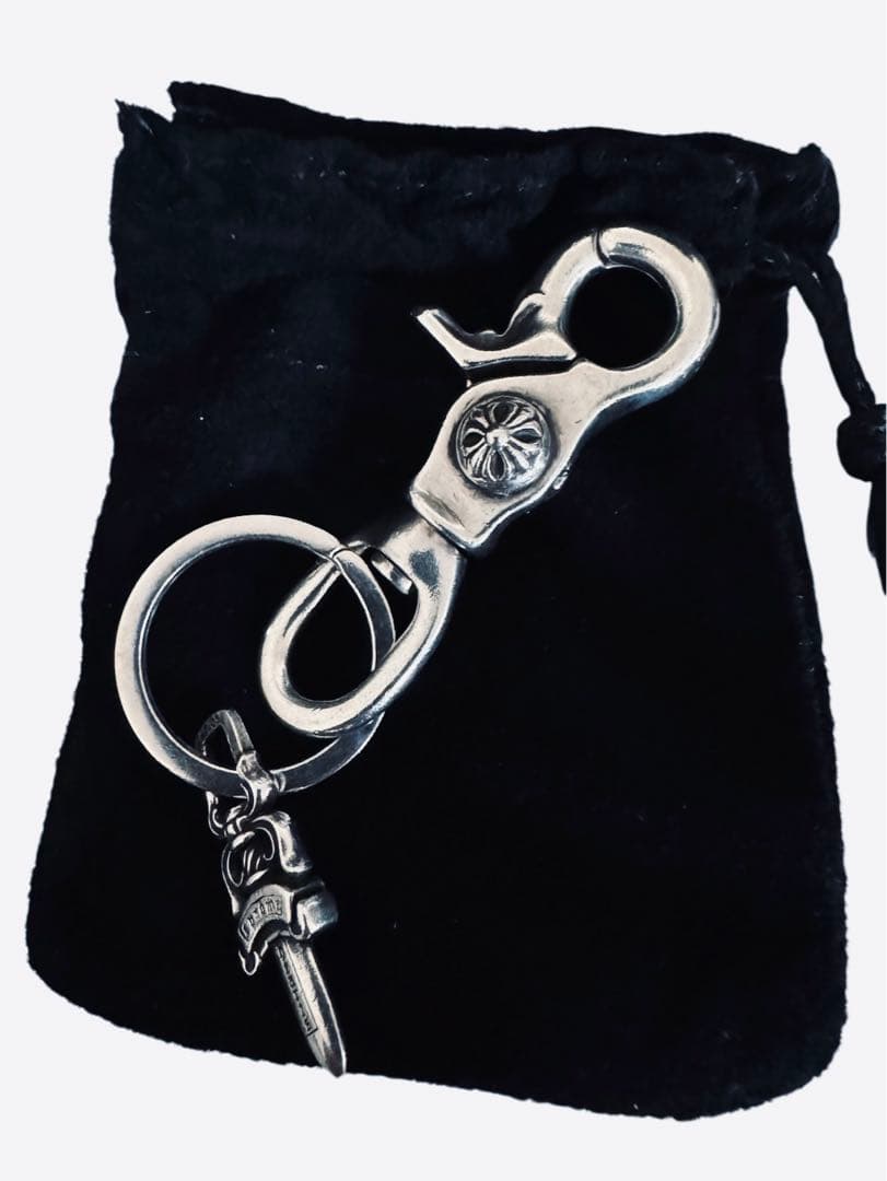 CHROMEHEARTSクロムハーツクリップスイベルクロスボールダガーキーリング
