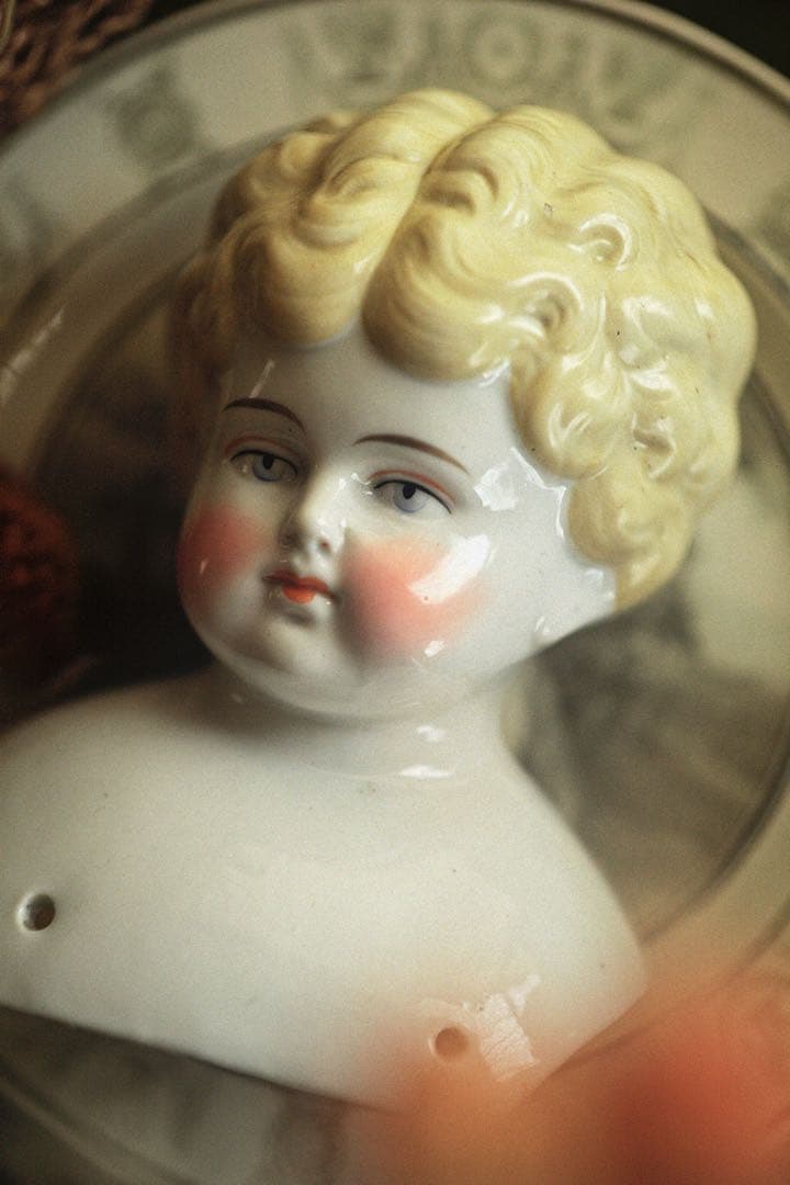 アンティーク チャイナヘッドドール ブロンド ビスクドール ブライス 蚤の市