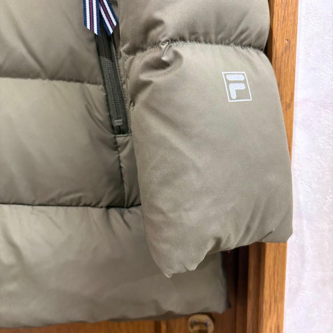 美品FILA GOLF フード取り外し可2wayダウンジャケット　カーキ　L L