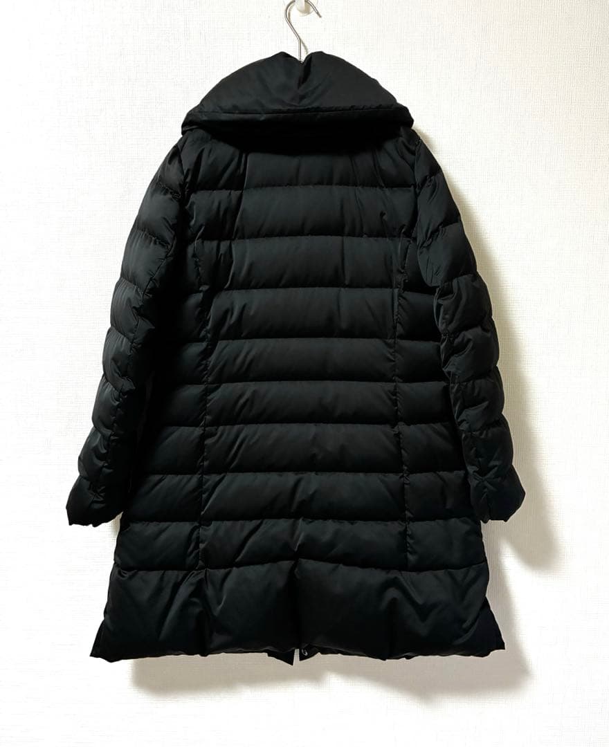 【自由区】ロングダウンコート　ショールカラー　黒　　女優襟　軽量　洗える　40