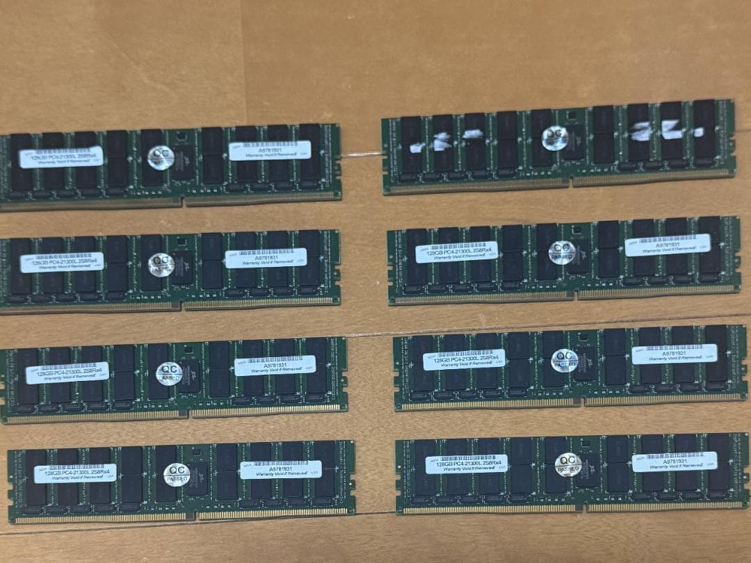 ＜ジャンク＞DDR4 LRDIMM 128GB×8枚 2666MHz メモリ