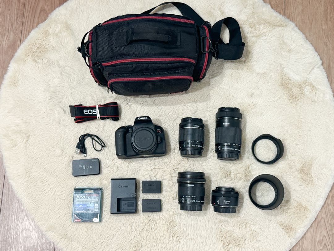 Canon EOSKissX8i ダブルズームキット＋レンズ2本＋PLフィルター