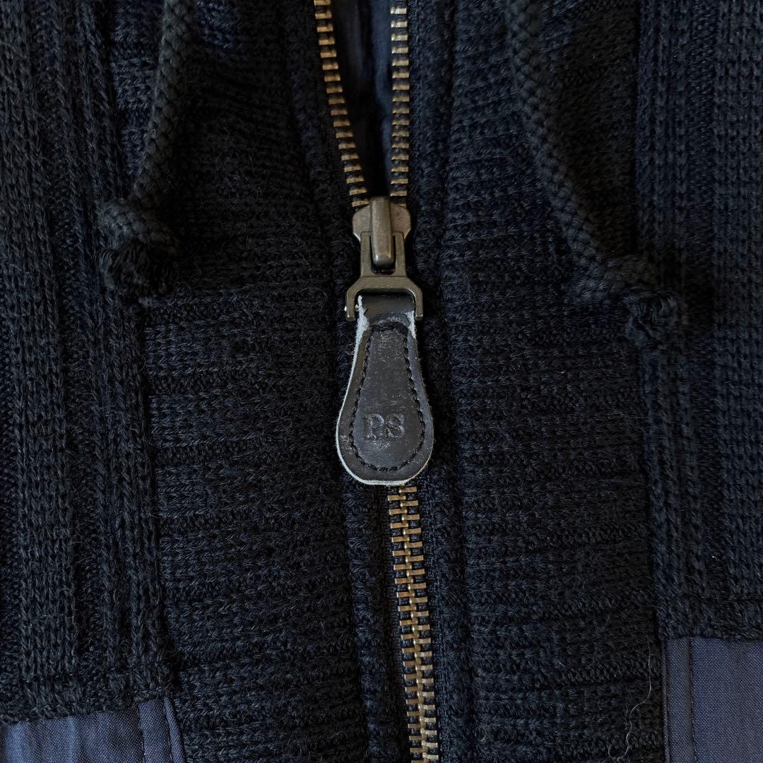 90s ピアスポーツ ウール ナイロン切り替え ドライバーズニット ジャケット