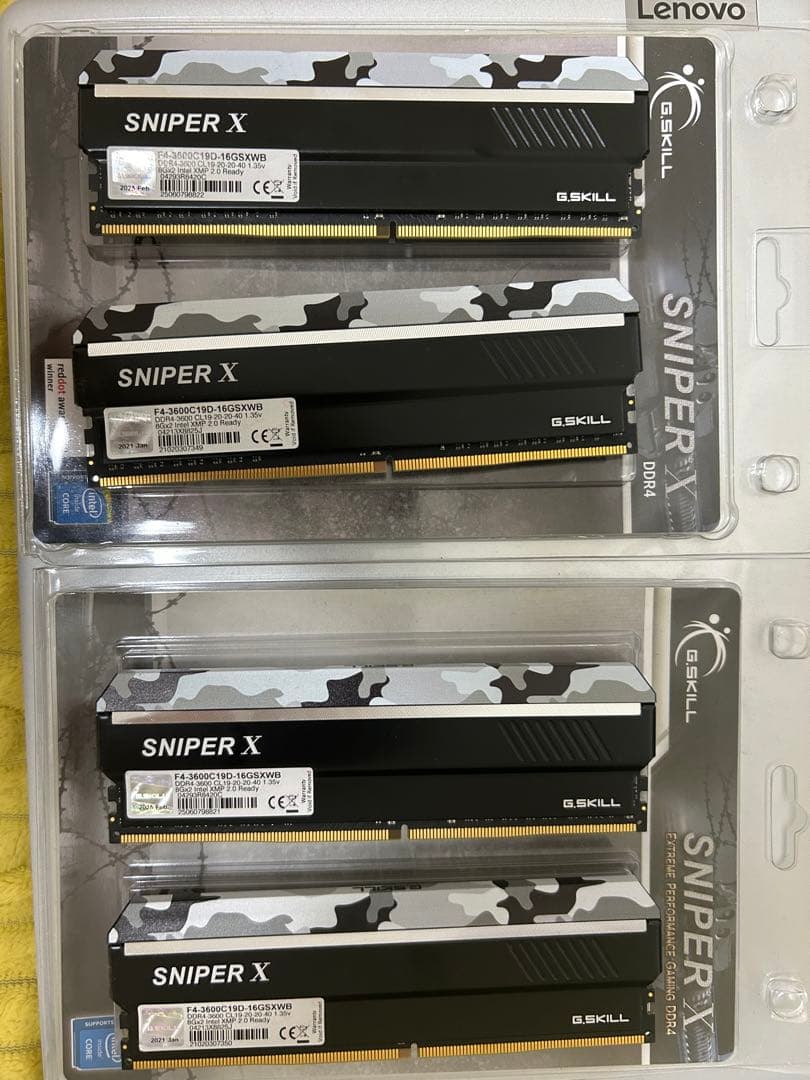 G.SKILL SNIPER X DDR4-3600 8GBメモリ 4枚セット