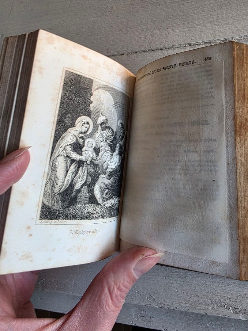 貴重　フランスアンティーク　1855年　ミセル　アヴェマリアのモノグラム 祈祷書