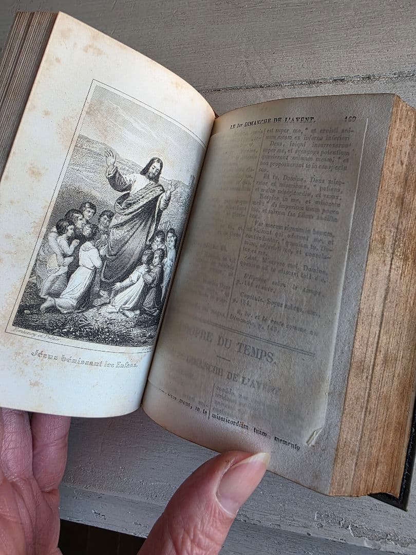 貴重　フランスアンティーク　1855年　ミセル　アヴェマリアのモノグラム 祈祷書