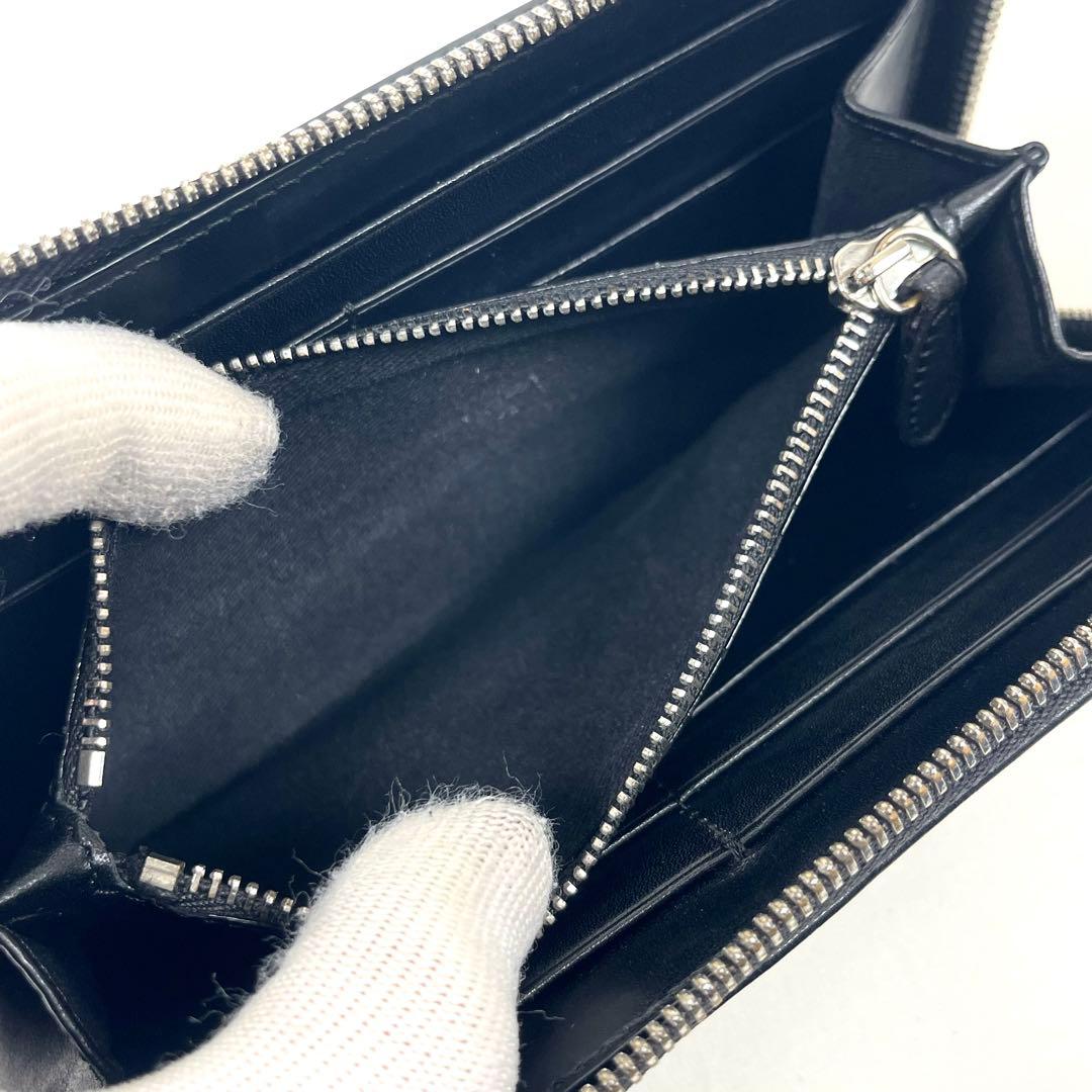 ラルフローレン　長財布　ラウンドファスナー　ビッグロゴ　型押しエンボス　レザー