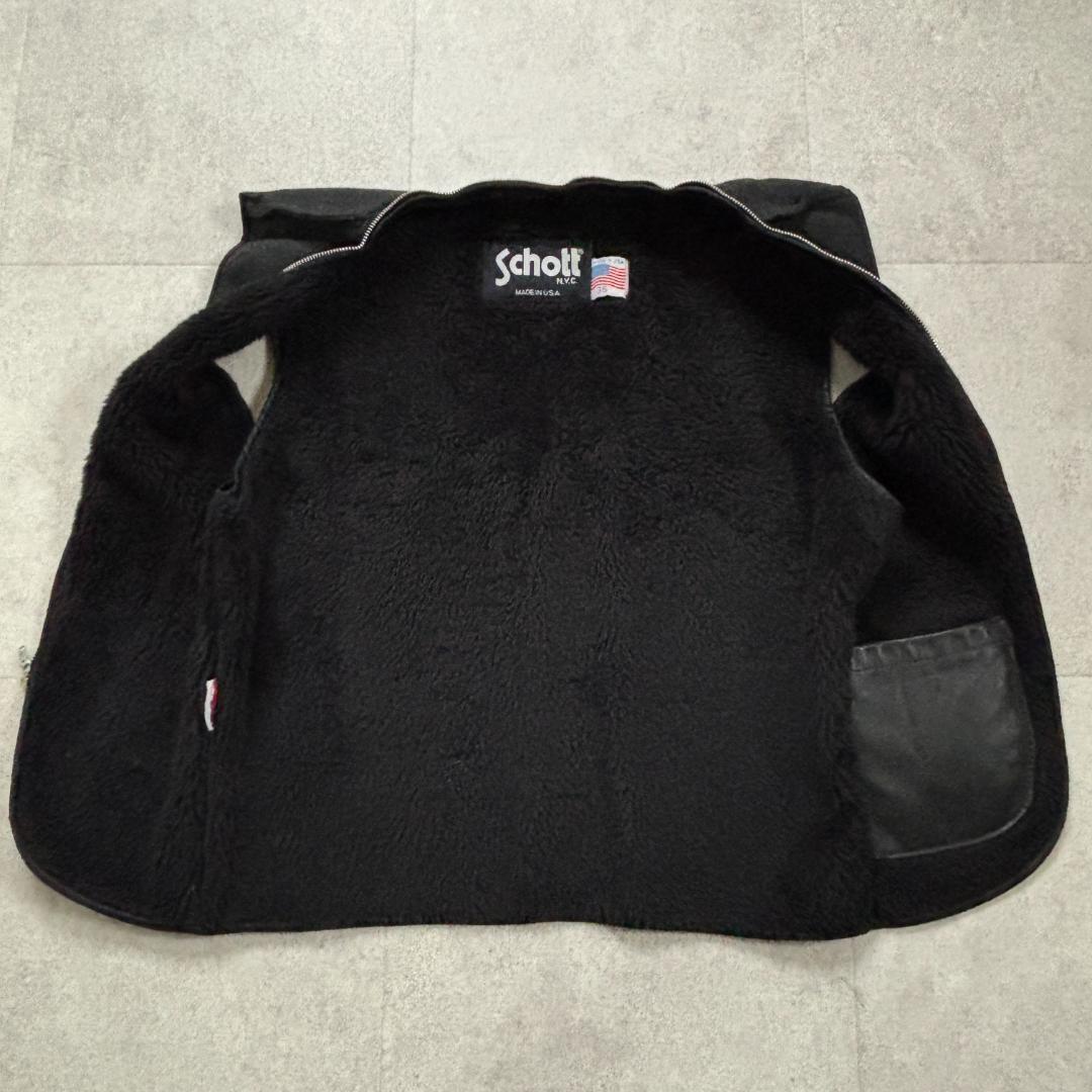 【名作641・ライナー付】ショット/シングルライダース/本革/ブラック/36