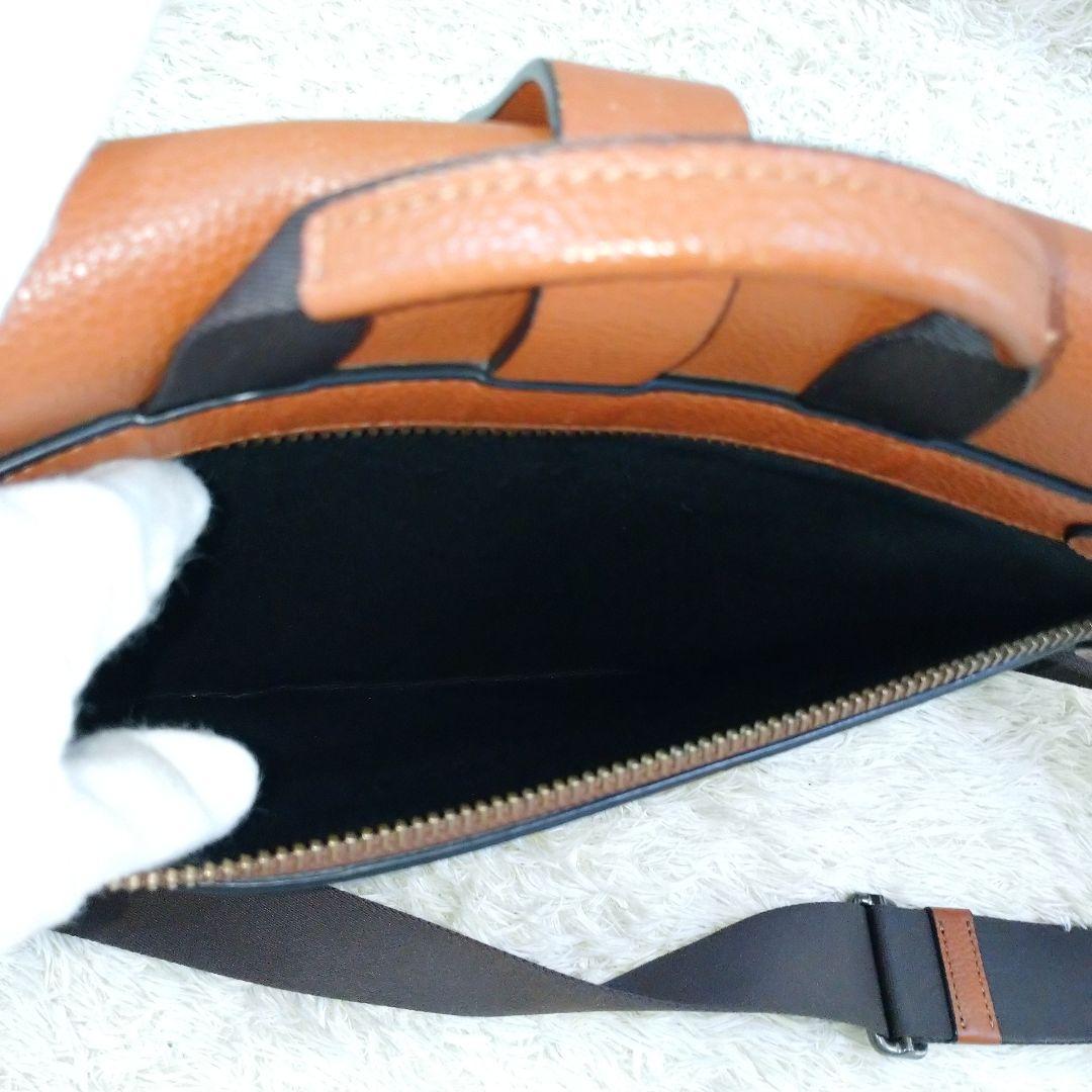 COACH コーチ ハドソン メッセンジャーバッグ レザー ブラウン