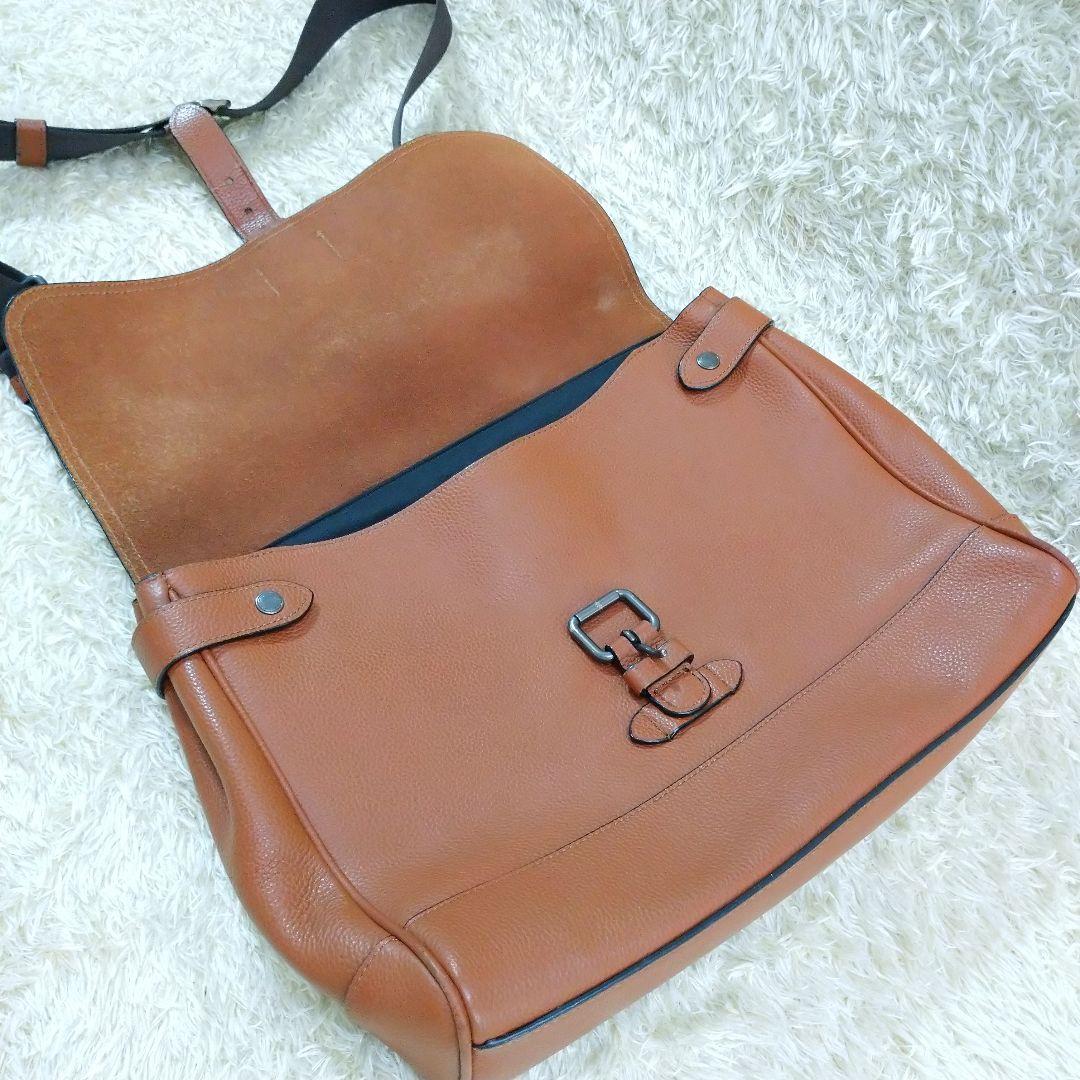 COACH コーチ ハドソン メッセンジャーバッグ レザー ブラウン