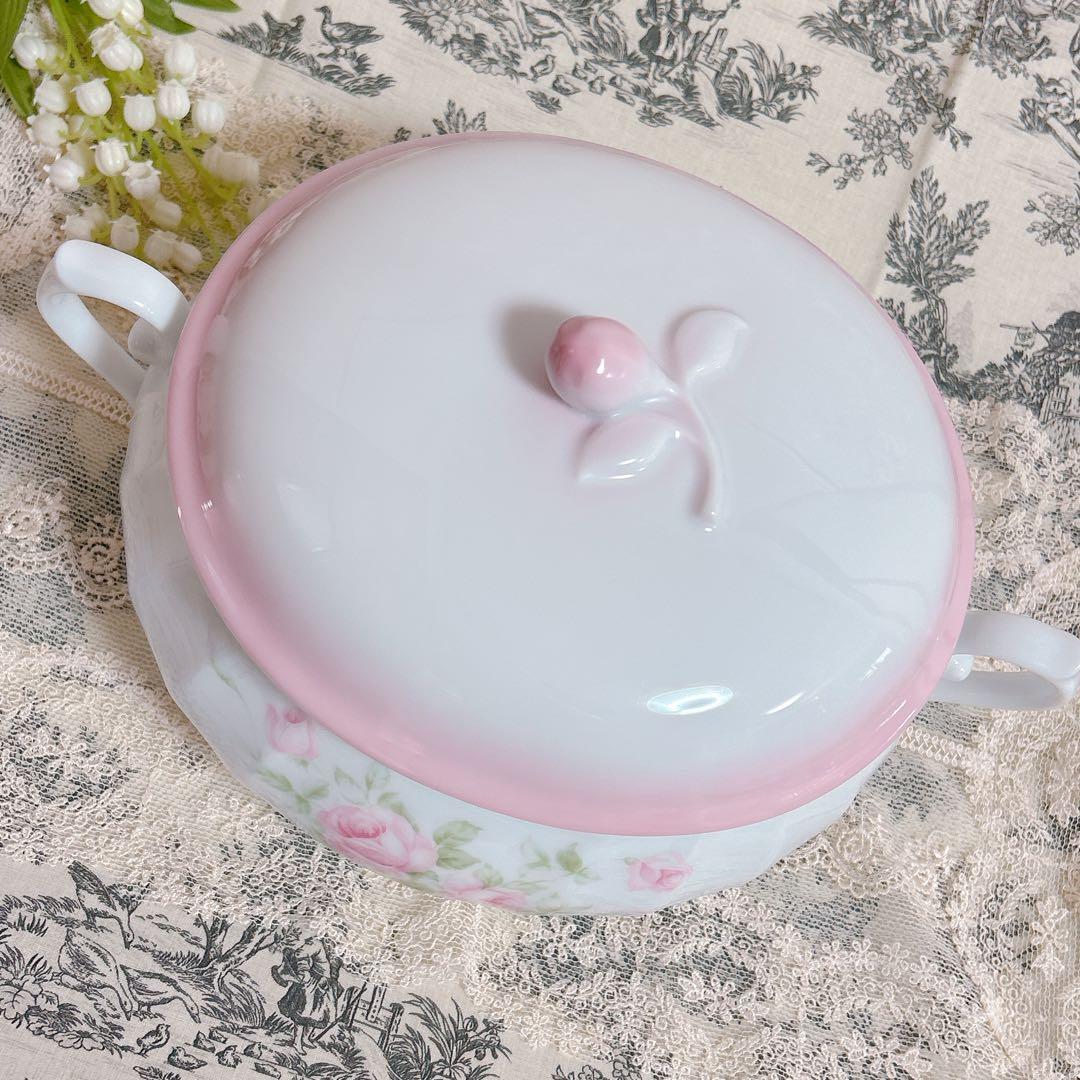 新品スープチューリン キャサリン柄プランドパリ陶器キャセロール/イマン マニー