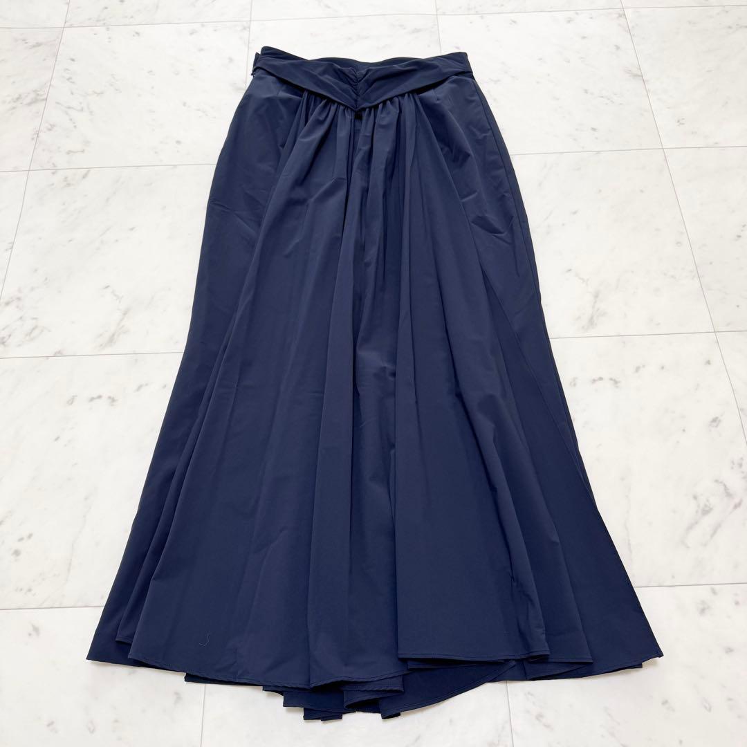 【美品】JENNE ジェンヌ バックトレーンスカート ロングスカート ネイビー