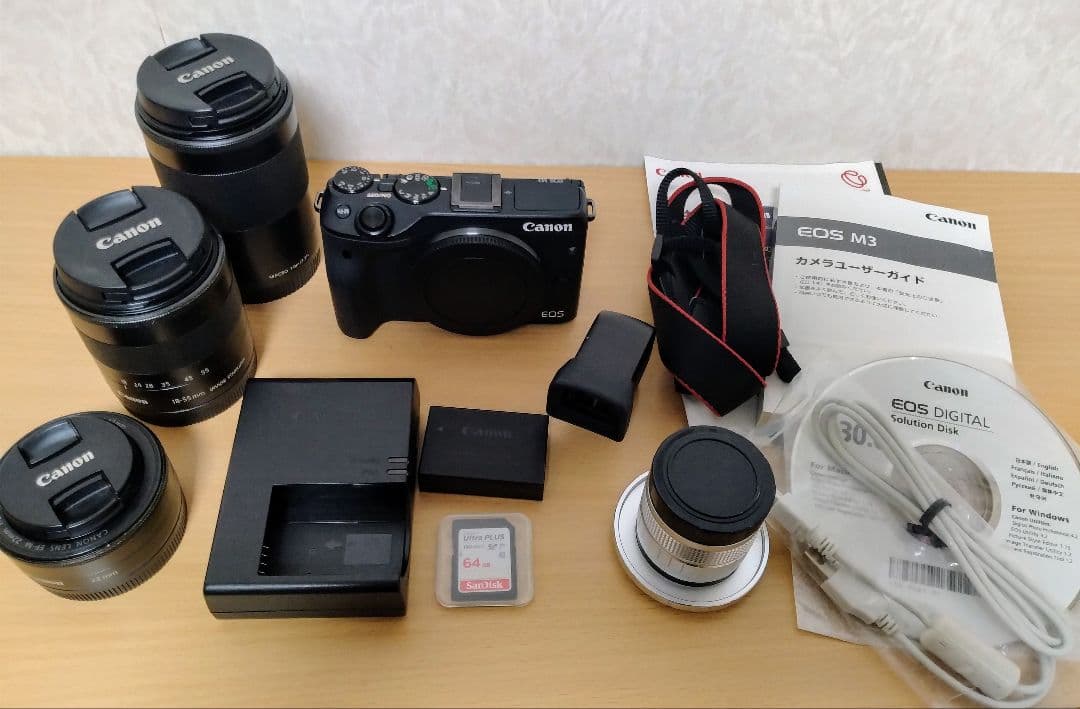 ミ*ー様 【中古】Canon EOS M3 ダブルレンズキット+望遠レンズ+その