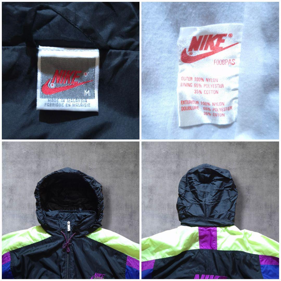 90s 銀タグ NIKE ナイキ ナイロンジャケット スウッシュ刺繍ロゴ