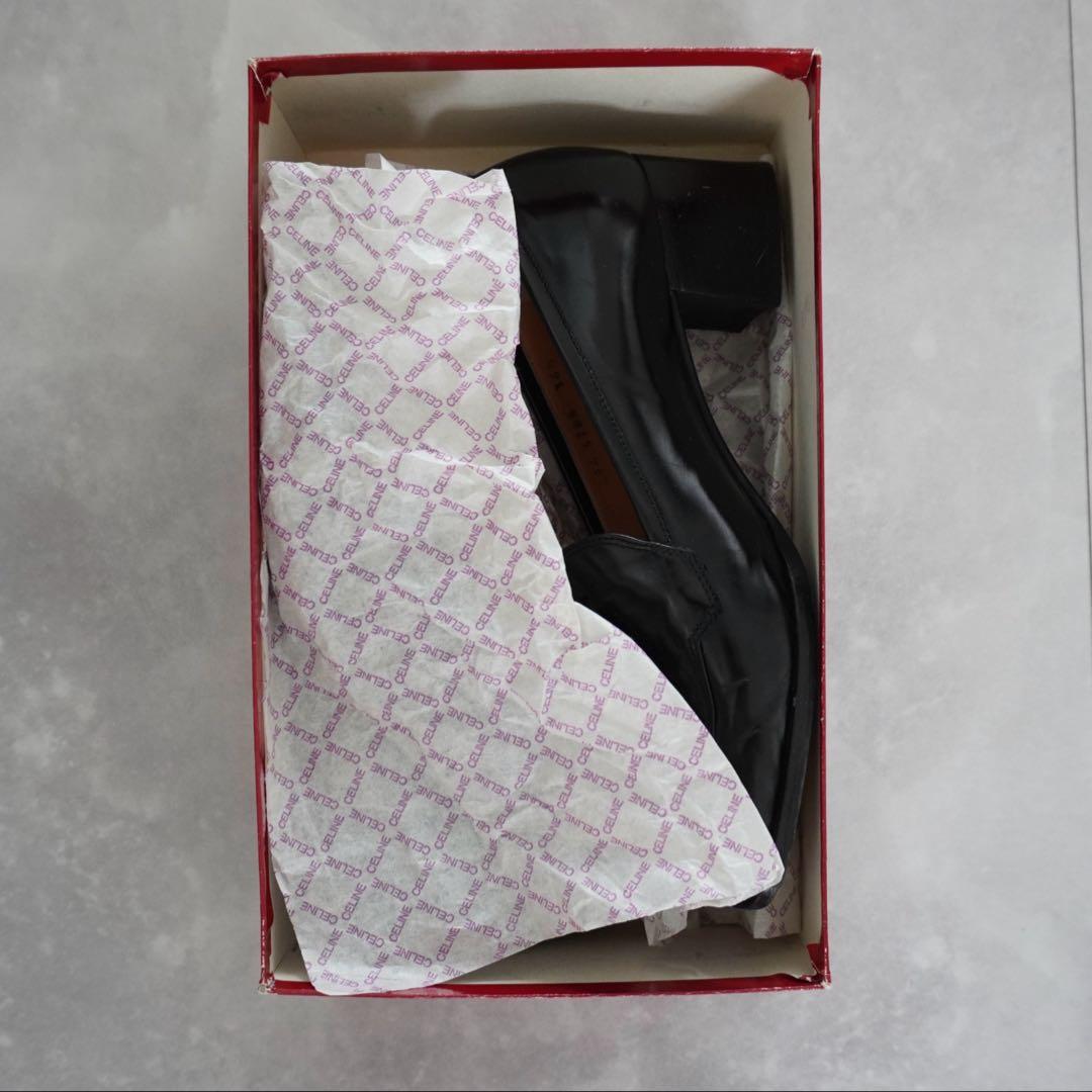 Celine 黒 タッセル付きローファー 中ヒール　36.5 23-23.5cm