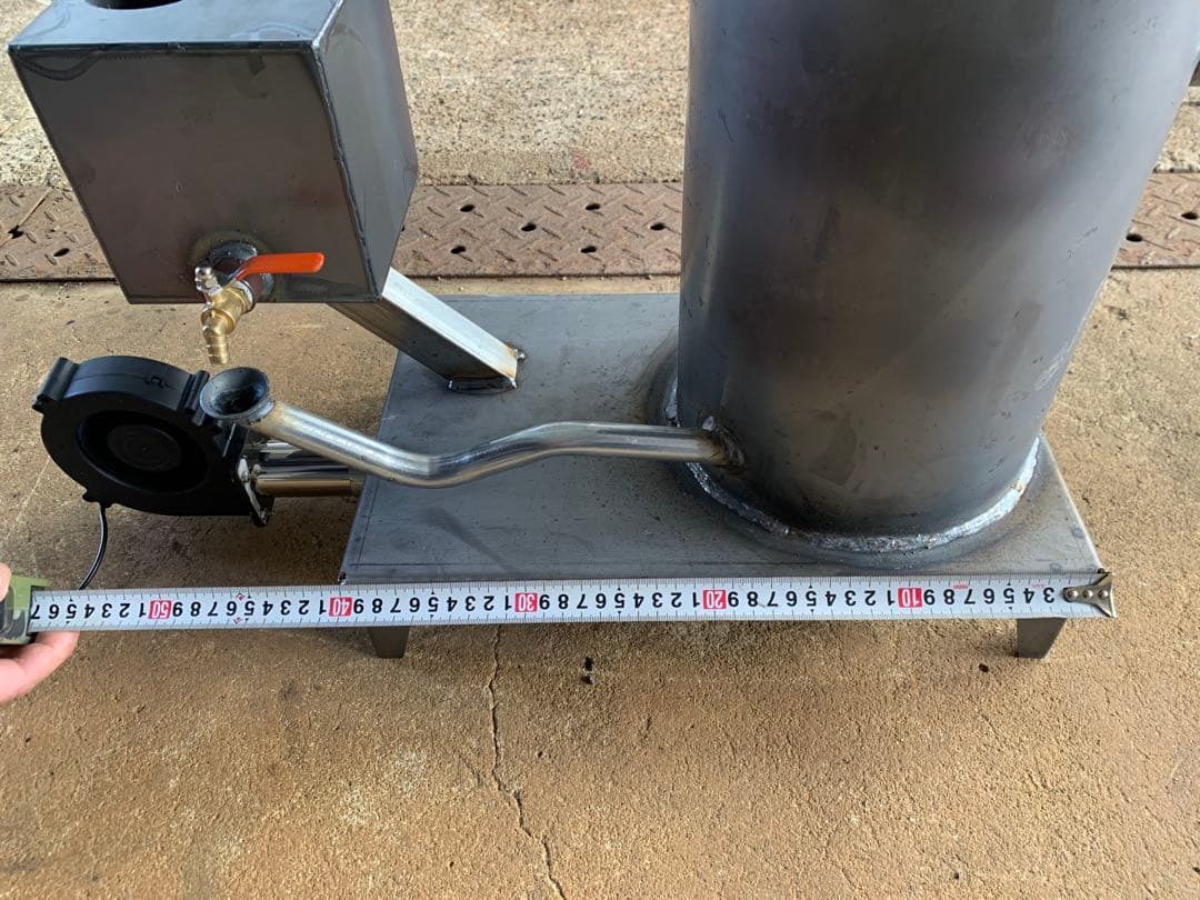 廃油ストーブ 煙突アダプタ付き　耐熱塗装　80mm、100mm煙突使えます。