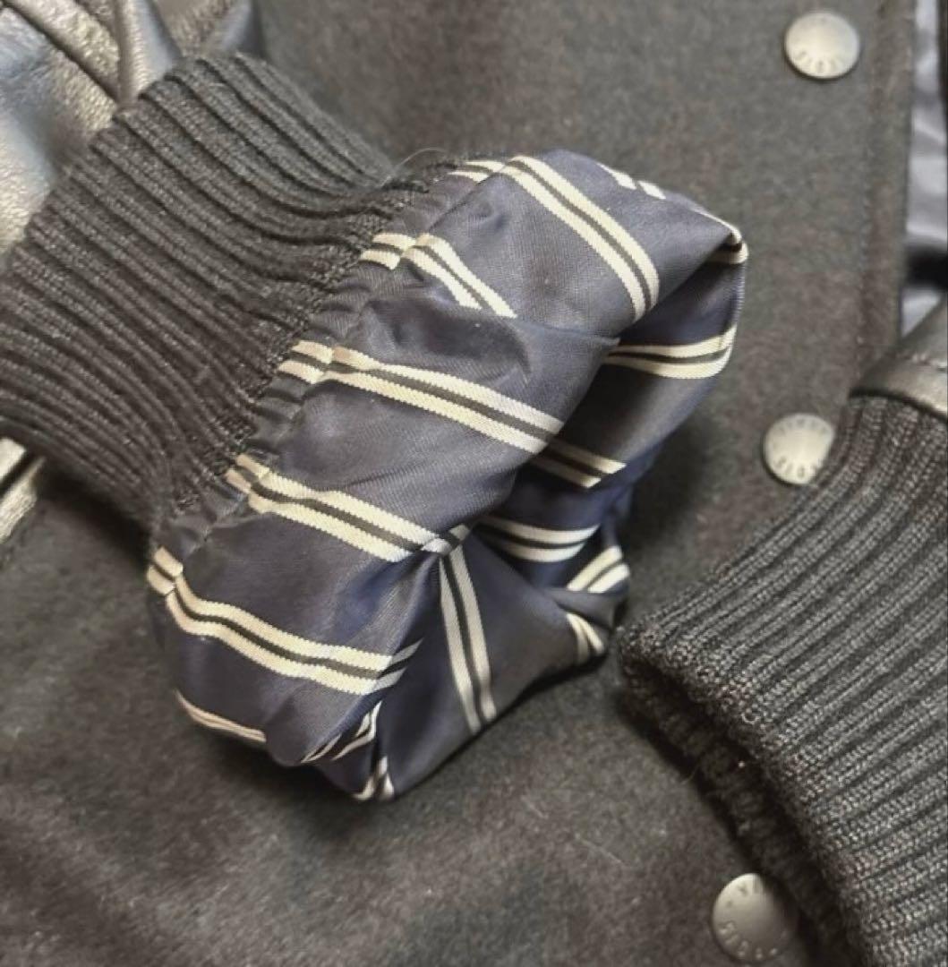 23区L オンワード　袖ラムレザーコンビ　スタジャン　46 未使用に近い