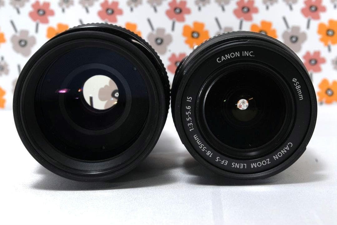 ❤Canon Kiss X7❤スマホ転送OK❤手振れ補正付レンズ❤ダブルレンズ❤