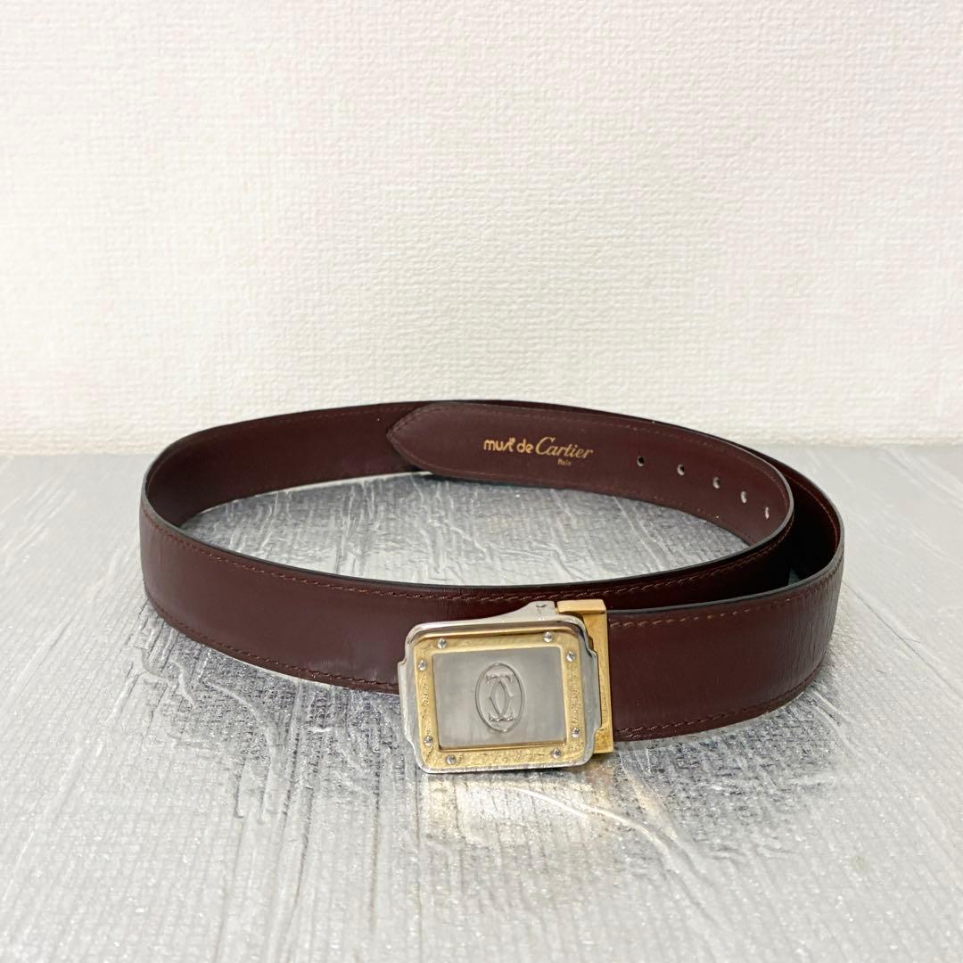 Cartier マスト レザー ベルト カルティエ ロゴバックル