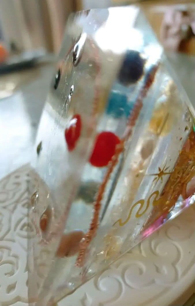 月猫様お取り置き　特殊　オルゴナイト　ピラミッド　メタトロンキューブ　翡翠　宇宙