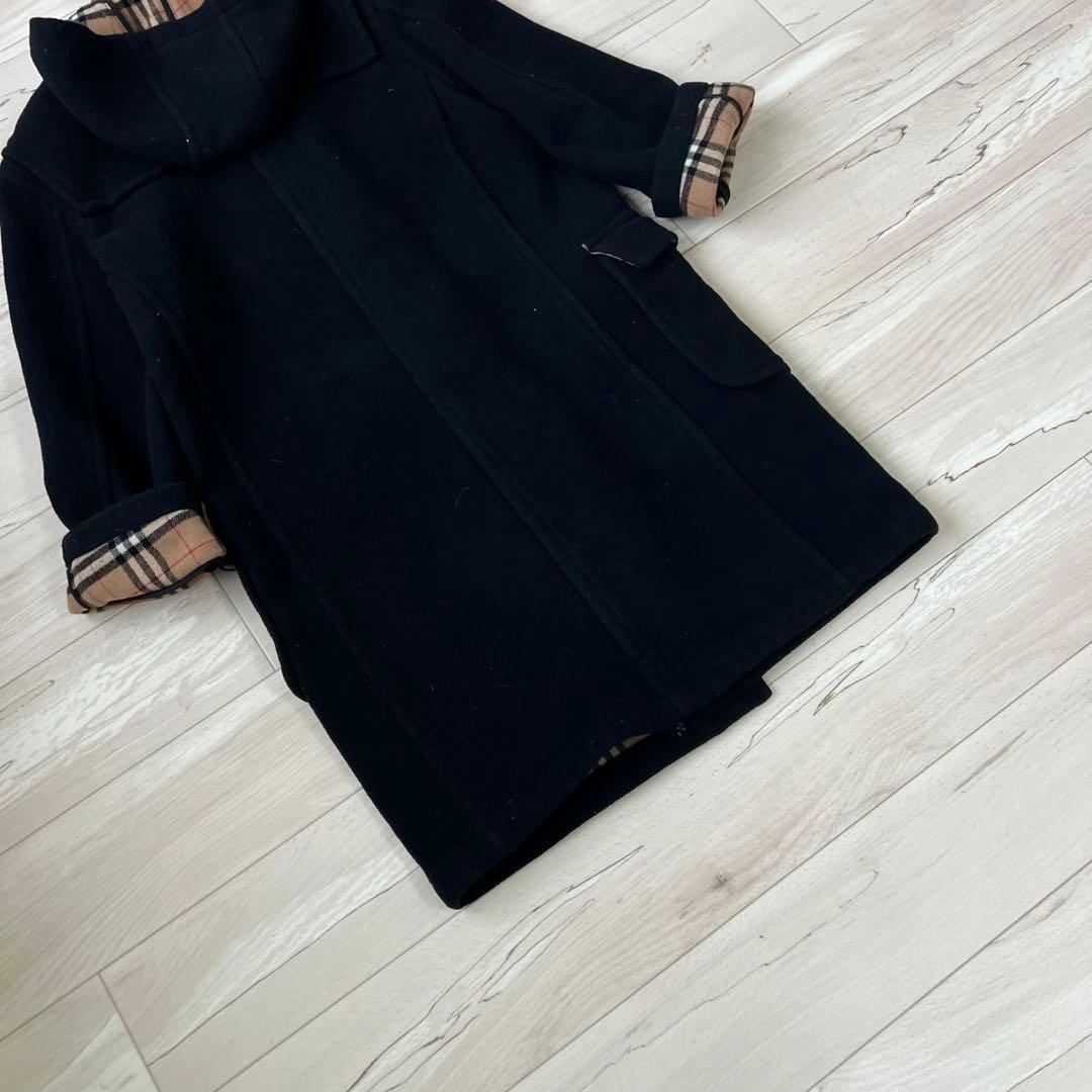 バーバリーズブルーレーベル　ロングダッフルコート　ノバチェック　ダブルフェイス