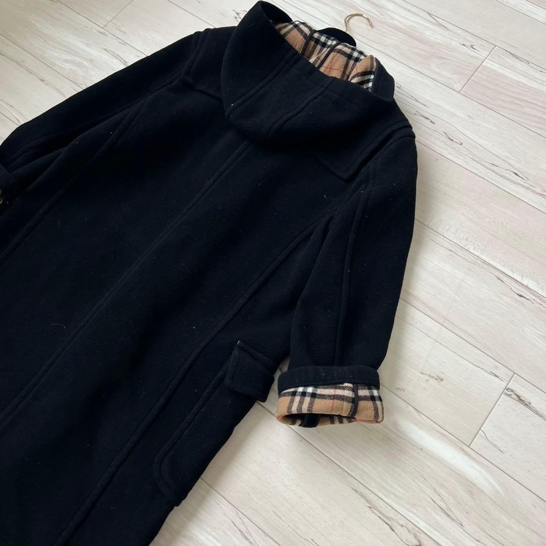 バーバリーズブルーレーベル　ロングダッフルコート　ノバチェック　ダブルフェイス