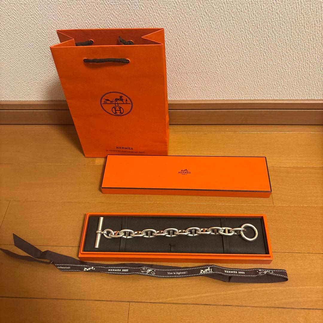 HERMES TGM 12コマ シェーヌダンクル　ブレスレット　シルバー925