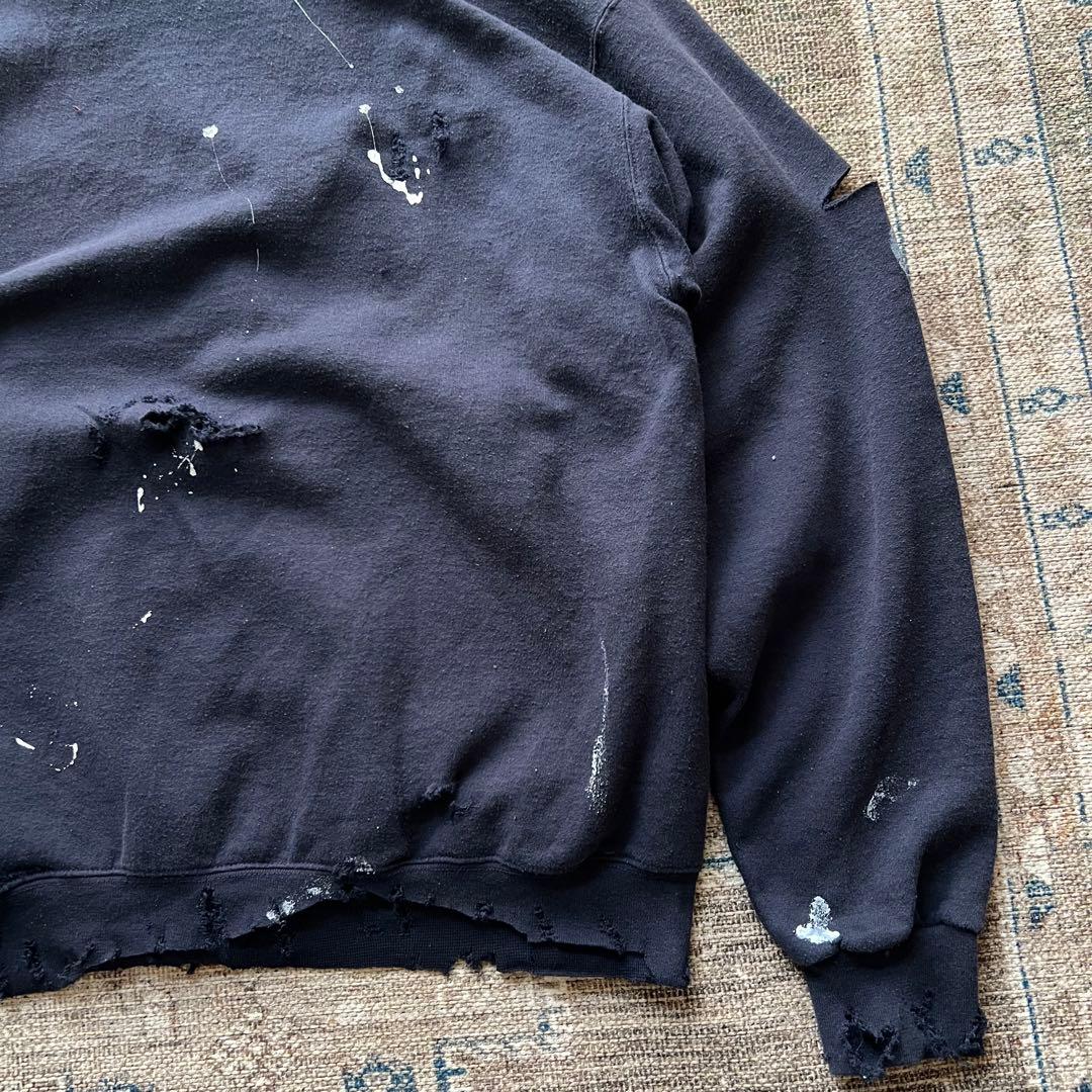 90s champion ダメージ ボロ スウェット パーカー ペンキ　グランジ